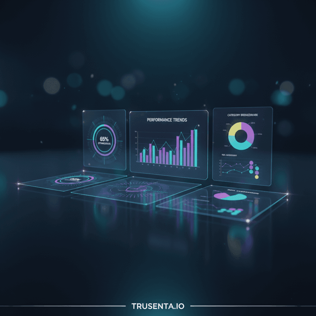 futurist computer screen with graphs