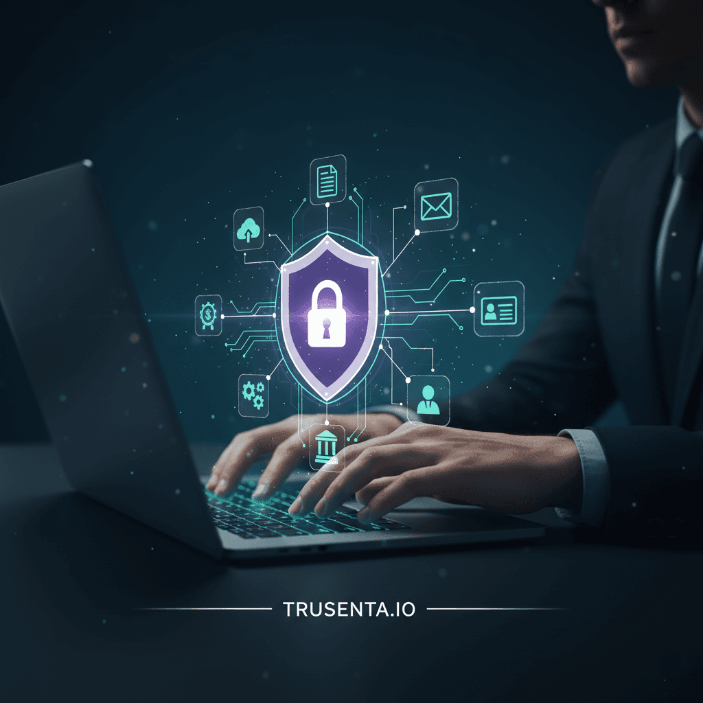 futuristic compture with shield