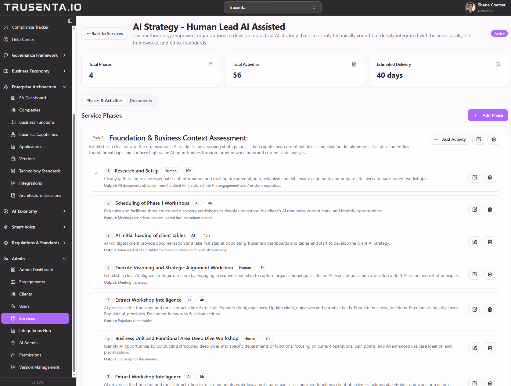 TRUSENTA.IO Service Delivery module